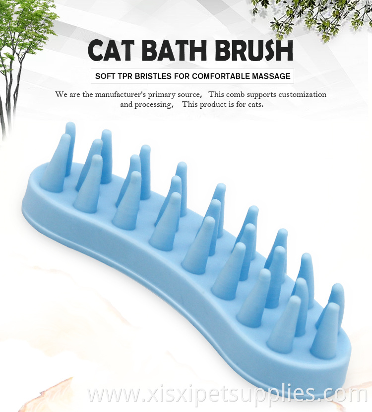 Factory Wholesale New Design Soft Rubber Pet Cat Dog Massage Bath Brush